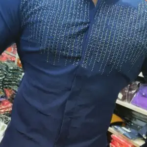 clubwear satin shirt with stone work